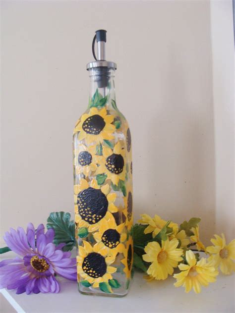 Sunflower Oil Bottle Soap Dispenser Sunflowers Autumn Dish Ware