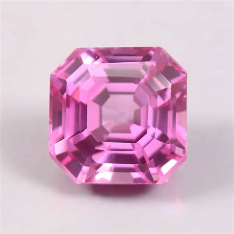 AAA NATUREL SANS Défaut Ceylan Saphir Rose Desseré Asscher Coupe Gemme