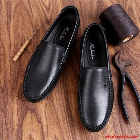 Mocassins Homme En Cuir Chaussures En Cuir Cuir Véritable Décontractée