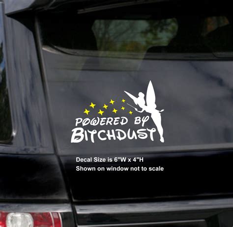 Powered By Bitchdust Decal Funny Decal Powered By Bitchdust Etsy Uk