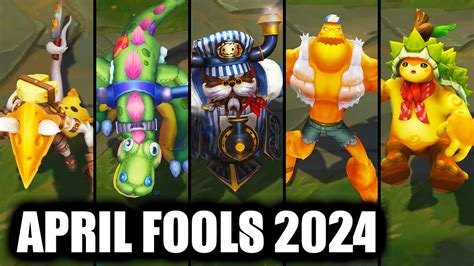 All New April Fools Skins Spotlight Ornn Cho Gath Twitch Rammus