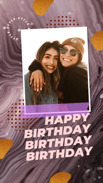 Modern Happy Birthday Instagram Story Design Template Pixlr