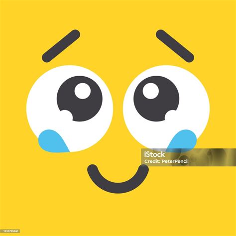 Teary Smiley Emoji Icon Emoticon Smile Emotion Funny Cartoon Social