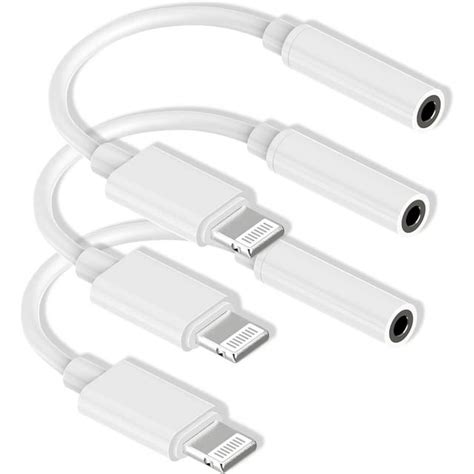 Apple Mfi Certified 3 Pack Lightning To 35 Mm Headphone Jack Adapter Iphone 35mm Jack Aux