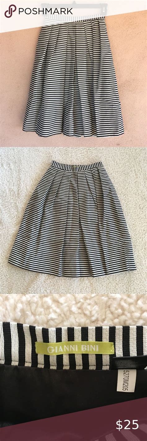 Gianni Bini Striped Skirt Stripe Skirt Black And White Skirt Gianni