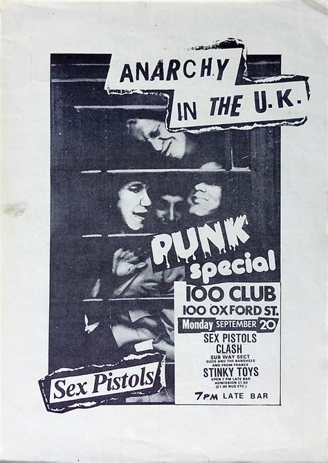 Sex Pistols The Clash Siouxsie And The Banshees Original Club