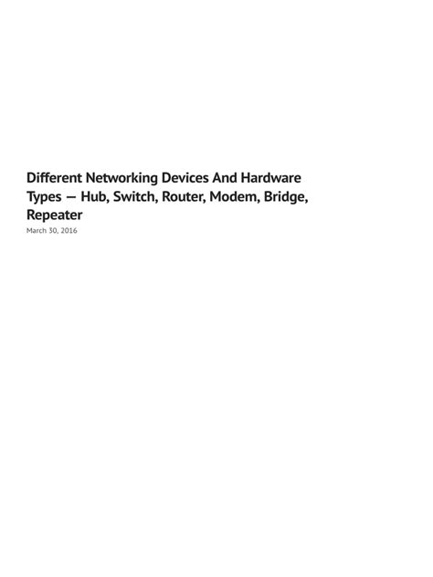 Different Networking Devices And Hardware Types Hub Switch Router