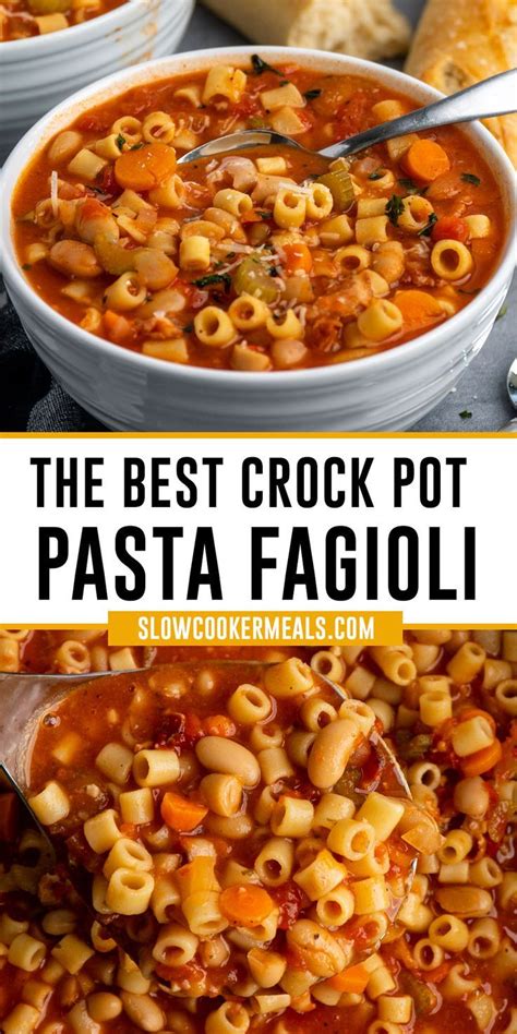 Crock Pot Pasta Fagioli Soup Recipes Slow Cooker Slow Cooker Pasta