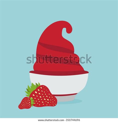 Frozen Yogurt Cup Strawberry Vector Design Stock Vector Royalty Free 350744696 Shutterstock