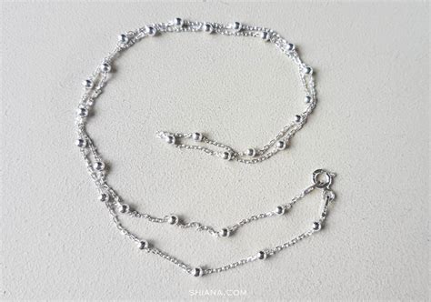 Sterling Silver 2.6mm Fancy Ball Chain Necklace 17-Inches - SHIANA.com