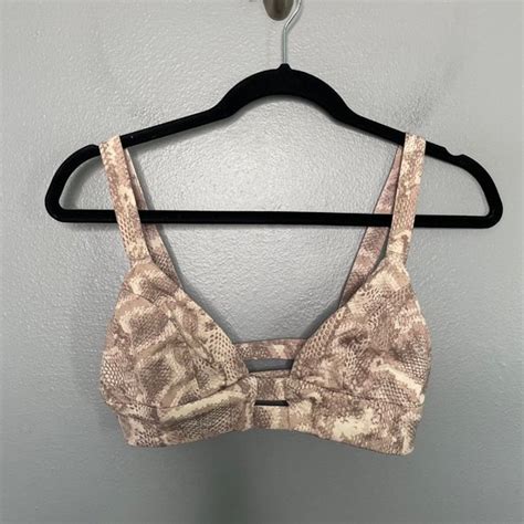 Vitamin A Swim Vitamin A Neutra Bralette Bikini Top In Snake Print