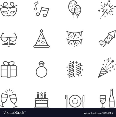 Celebration icons and party Royalty Free Vector Image