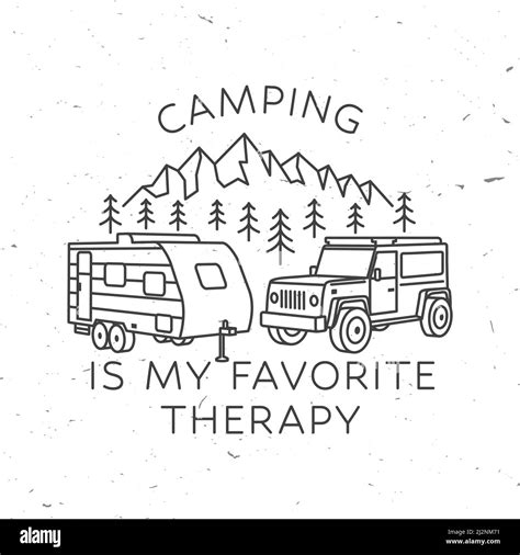 Camping Is My Favorite Therapy Camping Quote Vector Concept For