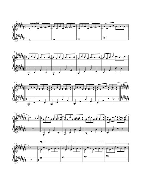 Undertale His Theme Sheet Music For Piano Solo