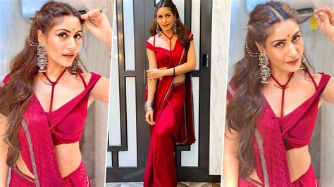 Fashion News | Surbhi Chandna Poses in a Sexy Red Saree and We're ...