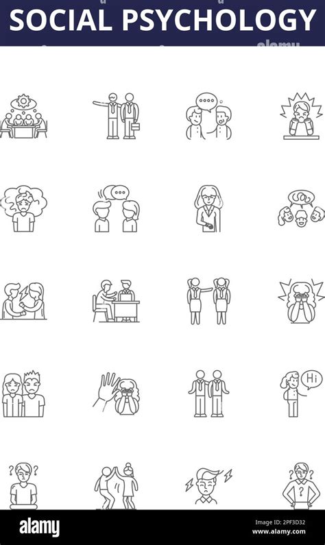 Social Psychology Line Vector Icons And Signs Psychology Attitudes