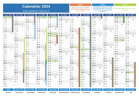 Calendrier 2024 à Imprimer Gratuit