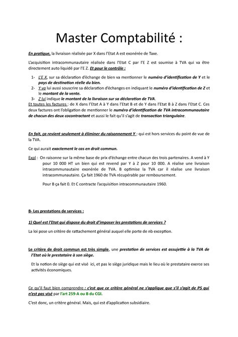 Master Comptabilit 9 Master Comptabilité En pratique la livraison