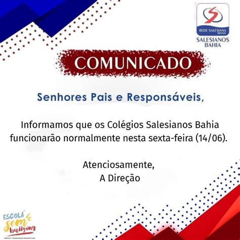 Comunicado Importante Colégio Salesiano Dom Bosco