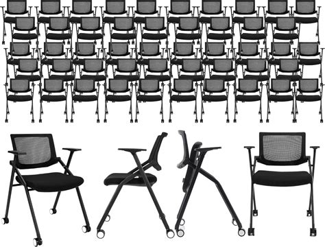 40 Chairs Stackable Conference Room Chairs With Wheels And