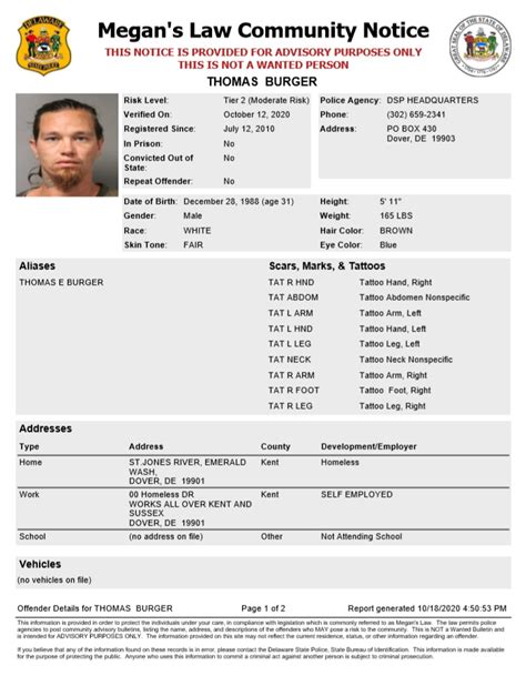 Homeless Sex Offender Notification Dover Delaware State Police State Of Delaware
