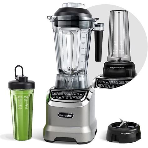 Amzchef Blender Smoothie Mixeur Blender Professionnel Avec Panneau De