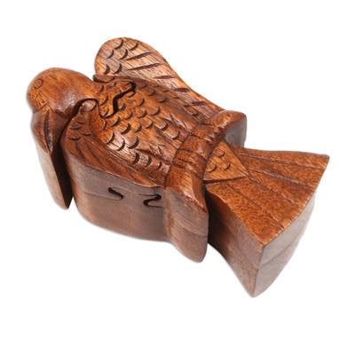 Bird Themed Suar Wood Puzzle Box Hand Carved In Bali Bird Of Secrets