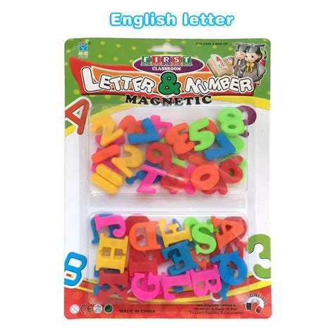 Letters & Numbers Fridge Magnet Magnetic Puzzle Educational Toy Plastic Symbol Alphabet ...