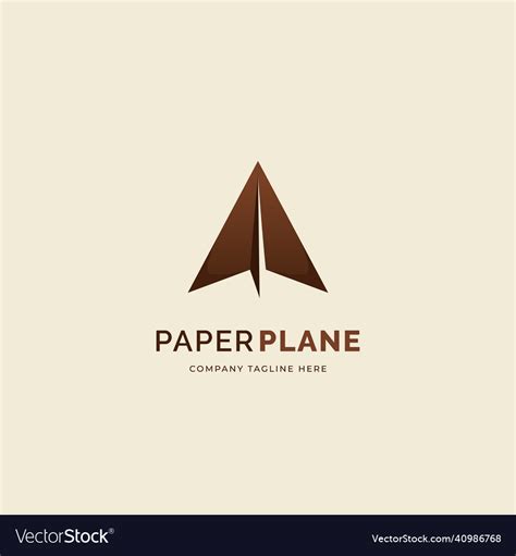 Simple paper airplane logo icon in brown color Vector Image