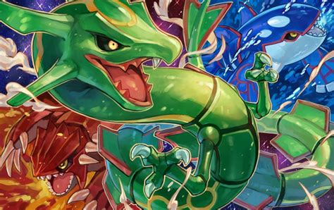 Rayquaza Kyogre And Groudon Pokemon Drawn By Tapiokachaso Danbooru