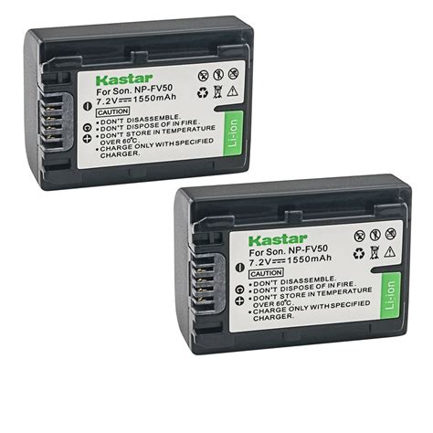 Kastar 2 Pack NP FV50 Battery Replacement For Sony DCR SX53 DCR SX63