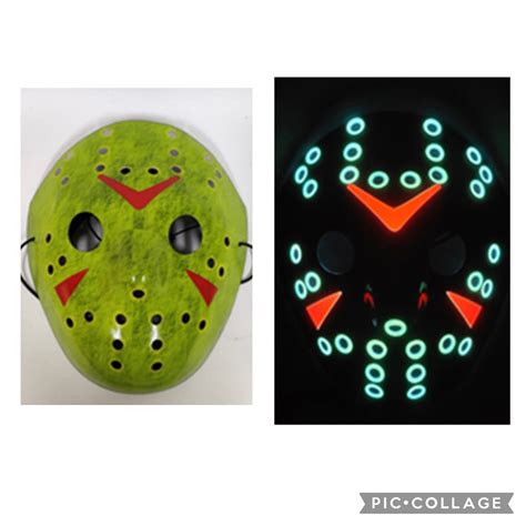 Jason Voorhees LED Hockey Mask Friday 13th Halloween Glow In Dark Light