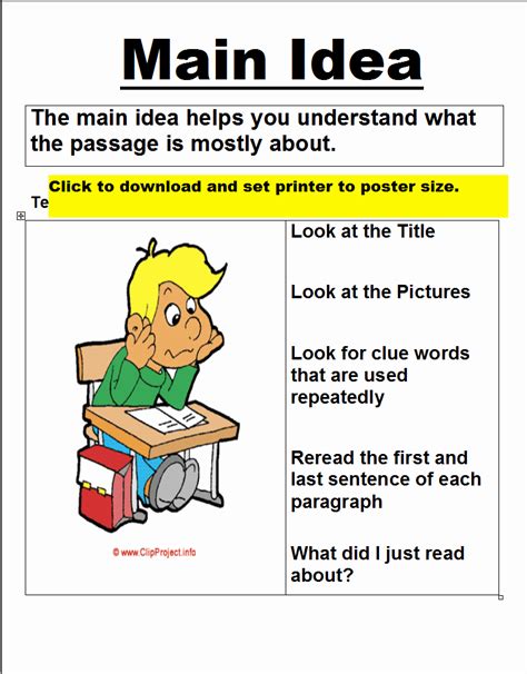 Getting Main Idea Worksheets