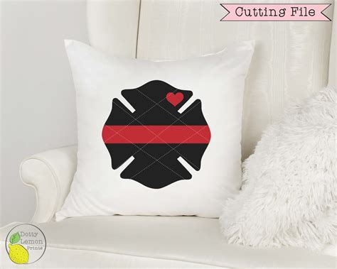 Firefighter Wife Svg Thin Red Line Firefighter Badge Svg Etsy