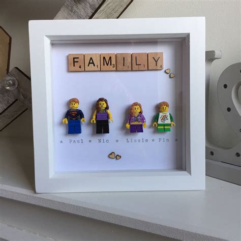 Hand Made Personalised Lego Family Picture in Wooden Box - Etsy UK