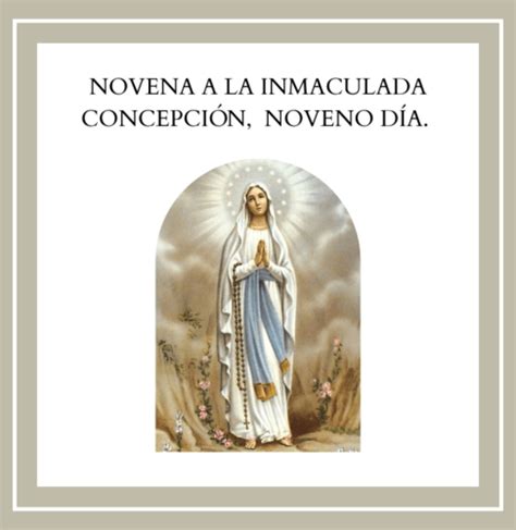 Noveno DÍa De La Novena A La Inmaculada ConcepciÓn Gloriosa Domina