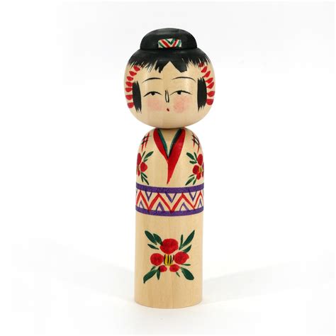 Japanese Wooden Kokeshi Doll Mage