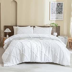 Amazon Andency White Tufted King Size Comforter Set X Inches