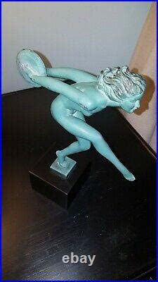 Art Deco Statue Danseuse Aux Cymbales Joie Garcia Le Verrier Statue