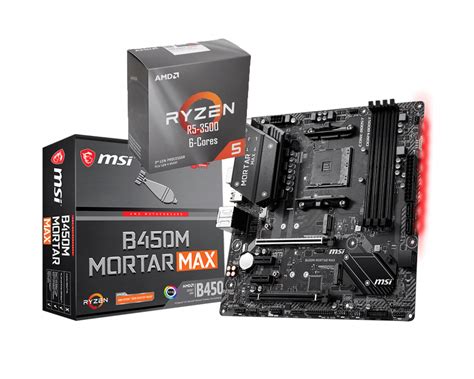 AMD RYZEN 5 3500 6 Core 3 6 GHz 4 1 GHz Max Boost MSI B450M Mortar