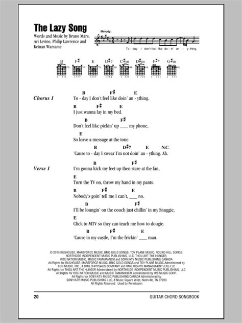 The Lazy Song by Bruno Mars - Guitar Chords/Lyrics - Guitar Instructor