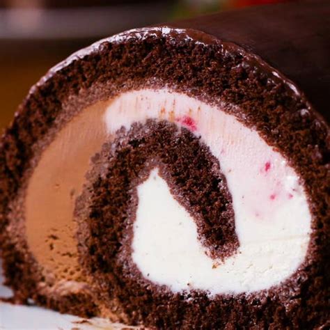 Neapolitan Ice Cream Cake Roll Recipe By Tasty