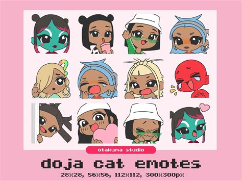 Doja Cat Emote Pack Twitch, Discord, Youtube Transparent Emotes - Etsy