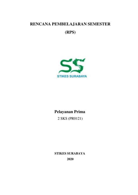 Rencana Pembelajaran Semester Pelayanan Prima PDF