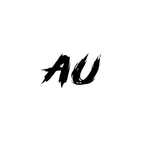 Au Monogramme Logo Design Lettre Texte Nom Symbole Monochrome Logotype