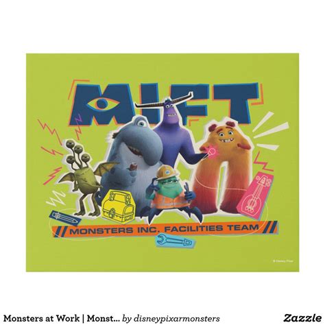 Monsters at Work | Monsters Inc. Facility Team Faux Canvas Print ...