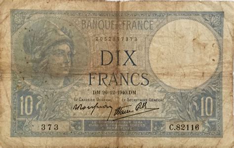 Billet France Francs Minerve S Rie C Tb