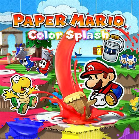 Paper Mario: Color Splash (2016) Wii U box cover art - MobyGames