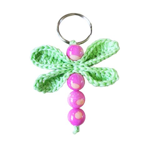 Libelle Sleutelhanger Groen Met Roze TheSouq