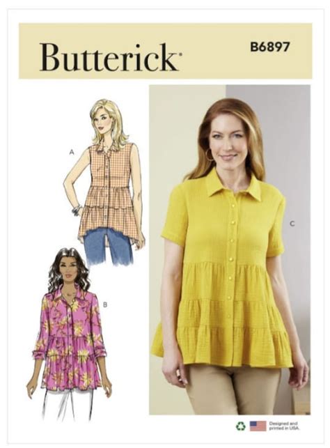 Sewing Pattern For Womens Tops Butterick Pattern B6897 New Etsy